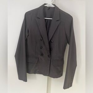 Chic Charcoal Double-Breasted Blazer